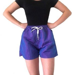 Vintage Iridescent Purple Metallic Pro Spirit Sport High Waisted 90’s Shorts